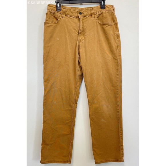 Carhartt Men's Flex Relaxed Fit Canvas‎ 5-Pockets Work Pants - Size 34x32 - Picture 1 of 8